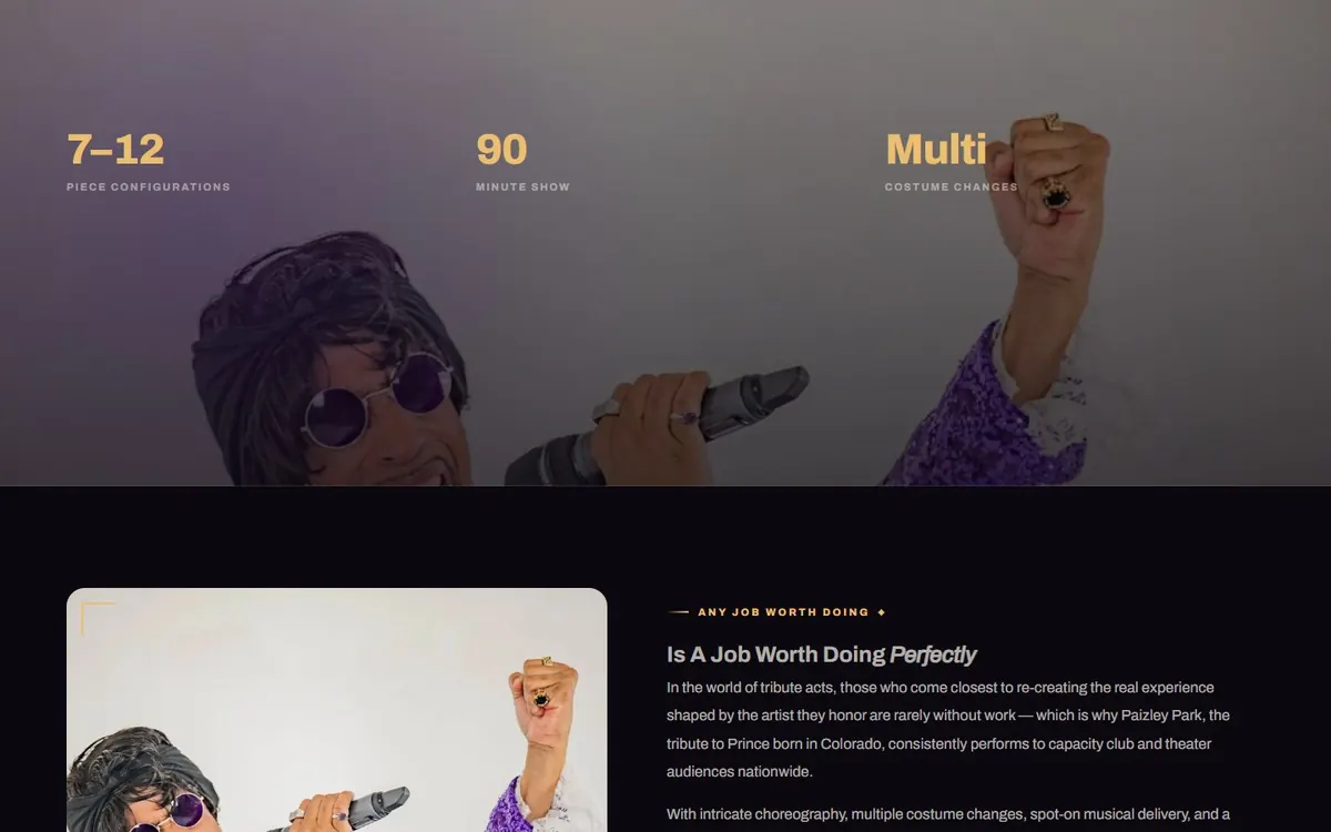 Paizley Park website section 4