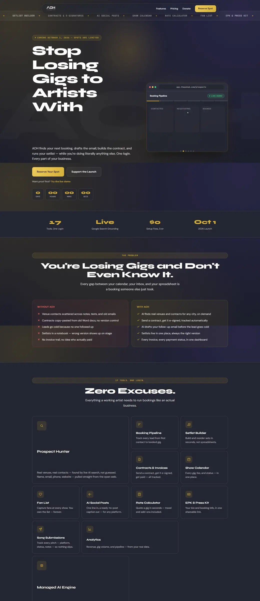 The AO Hub website by Spark The Buzz
