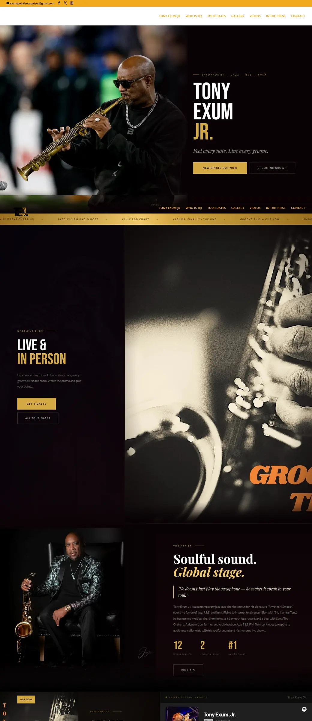 Tony Exum Jr. website by Spark The Buzz