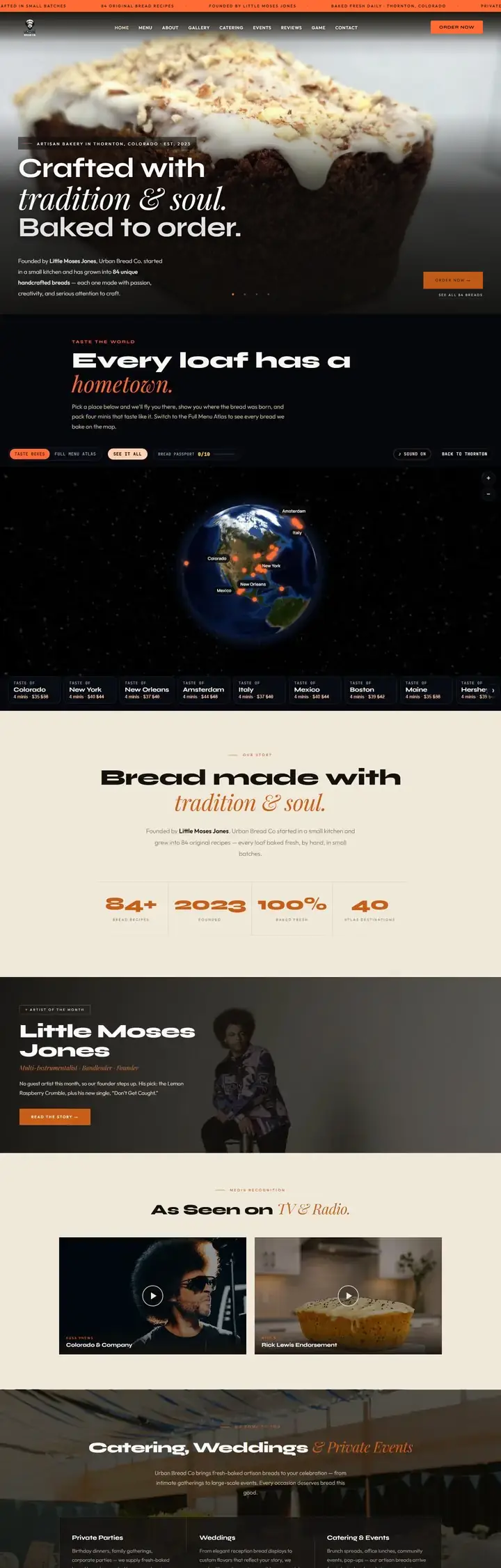 Urban Bread Co. website designed by Spark The Buzz
